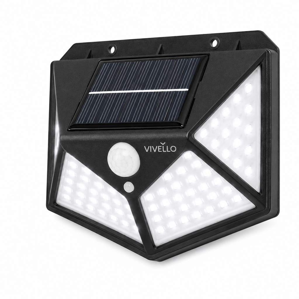 Luce Solare Vivello 100 LED — Il Sole di Giorno, la Sicurezza di Notte.