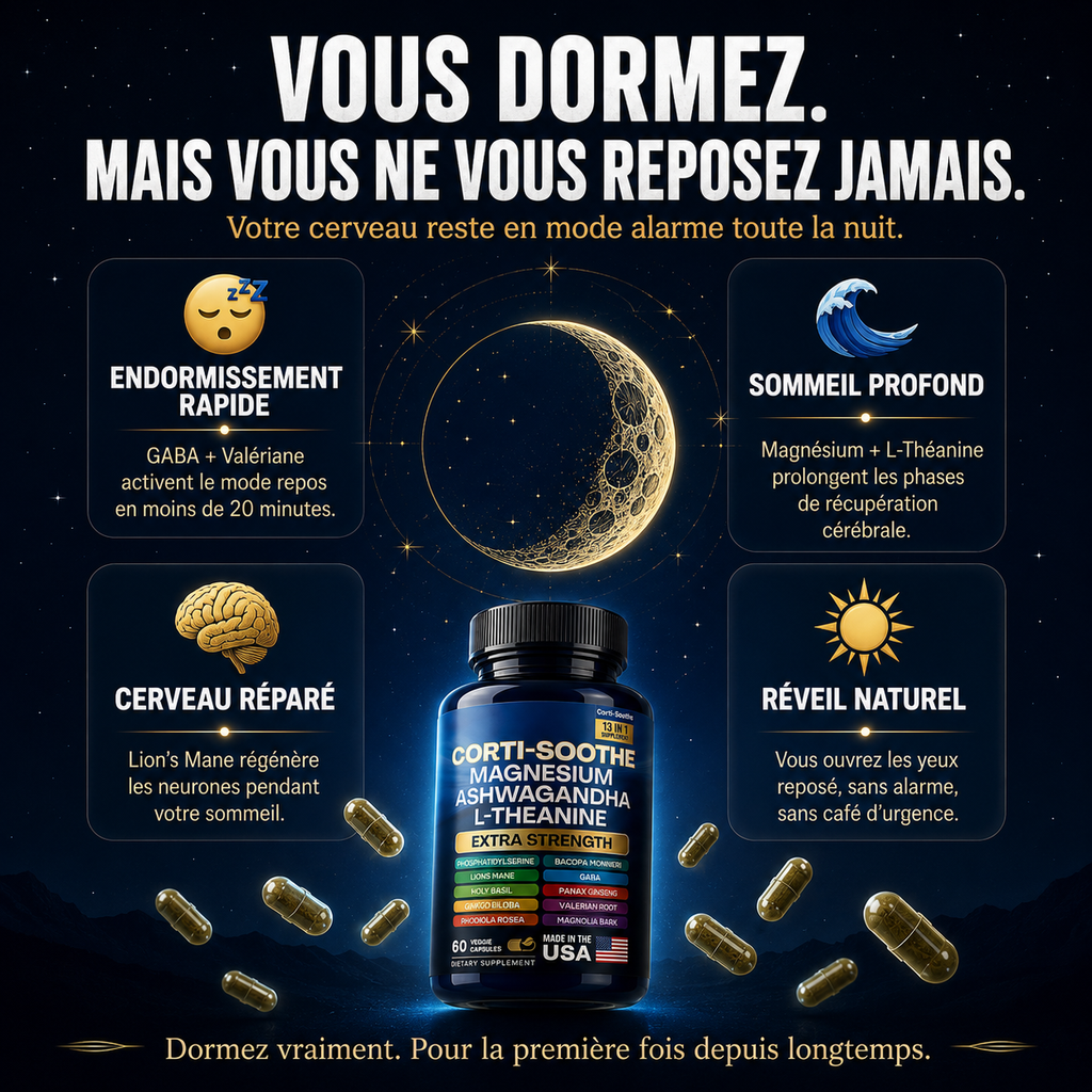 Corti-Soothe 13-en-1 — Focus · Relaxation · Contrôle du Stress — Extra Strength