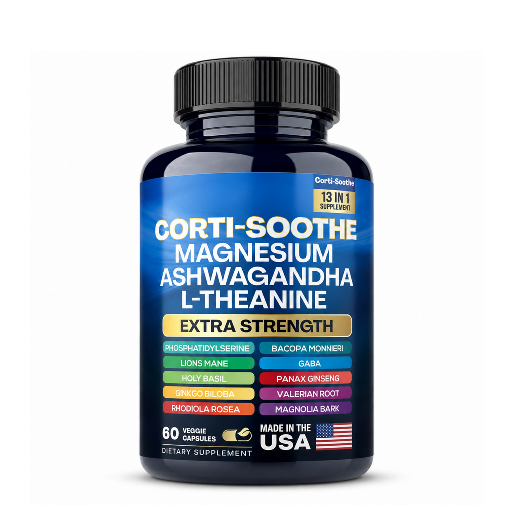 Corti-Soothe 13-en-1 — Focus · Relaxation · Contrôle du Stress — Extra Strength