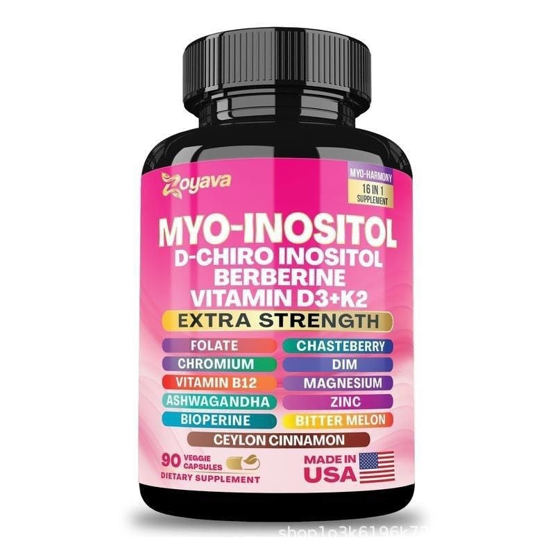 Myo-Inositol - D-Chiro Inositol - Berberine - Vitaminas D3 - K2 - 16 em 1 Extra Strength